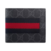 Gucci GG Supreme Web Wallet Black Grey