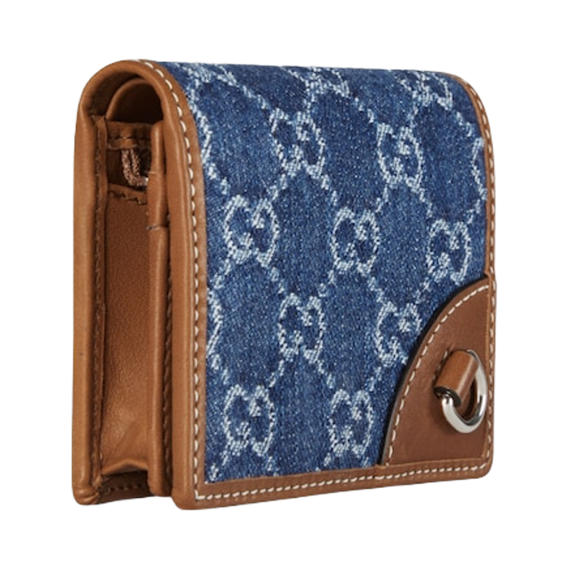 구찌 GG 엠블럼 미니 월렛 블루 아이보리 GG 데님(Gucci GG Emblem Mini Wallet Blue Ivory GG Denim) - 2