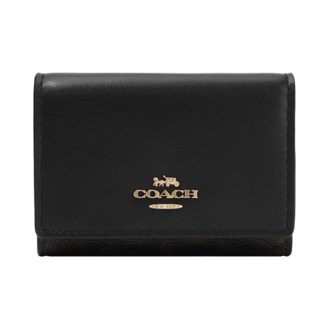 CW804-IMXAQ Coach Signature Canvas Micro Wallet Gold Walnut