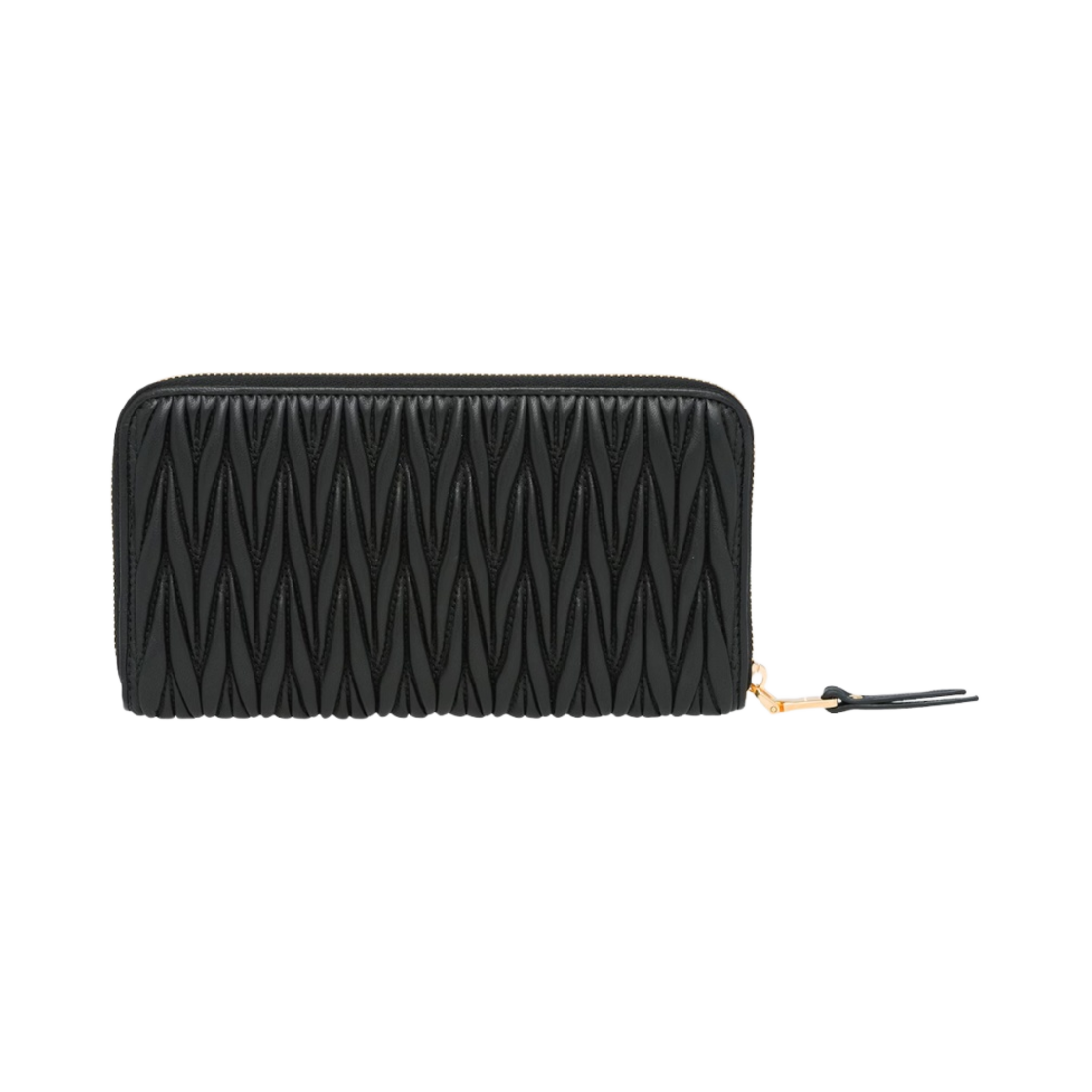 미우 미우 마테라쎄 나파 가죽 라지 지갑 블랙(Miu Miu Matelasse Nappa Leather Large Wallet Black) - 2