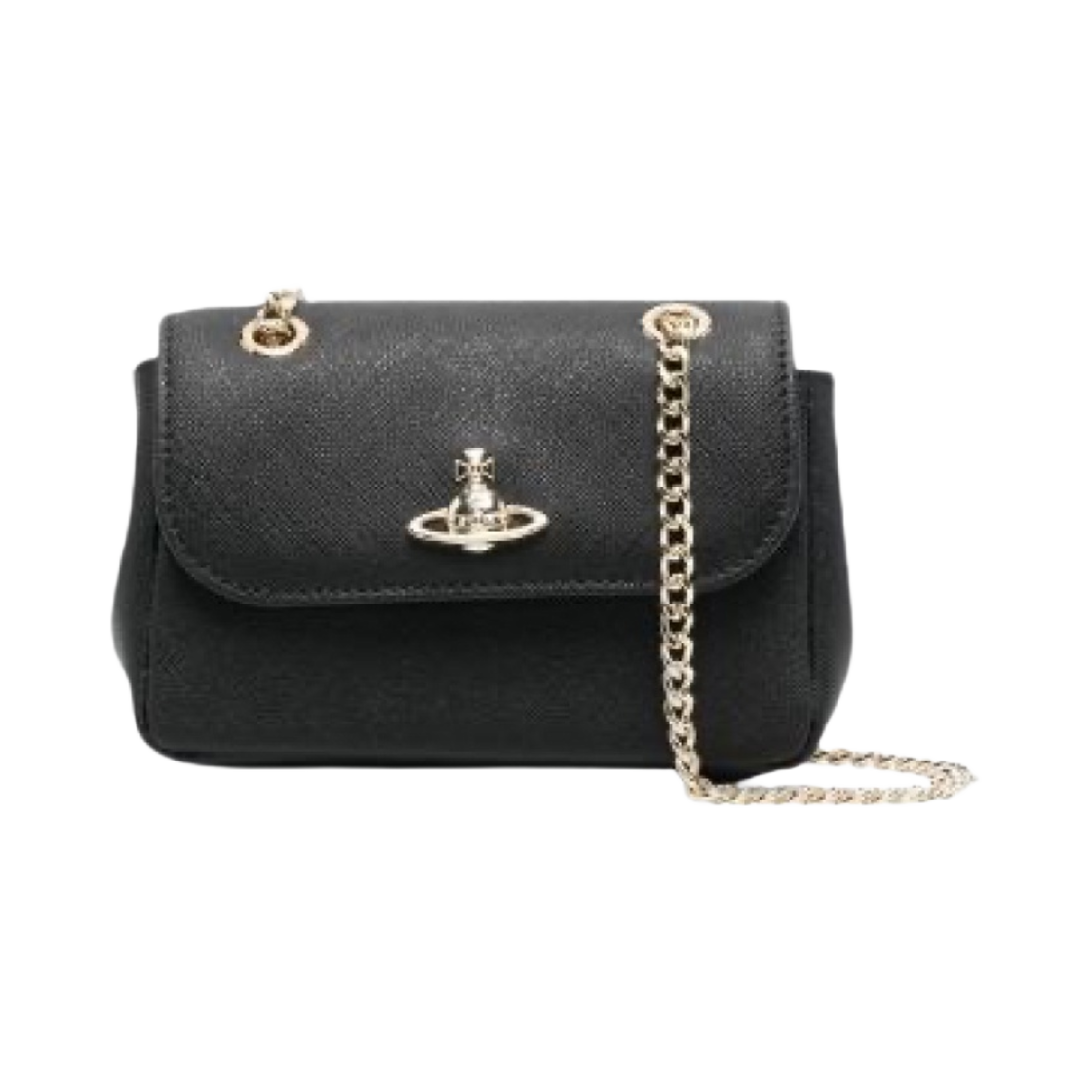 비비안 웨스트우드 사피아노 스몰 체인 퍼스 블랙(Vivienne Westwood Saffiano Small Purse with Chain Black)