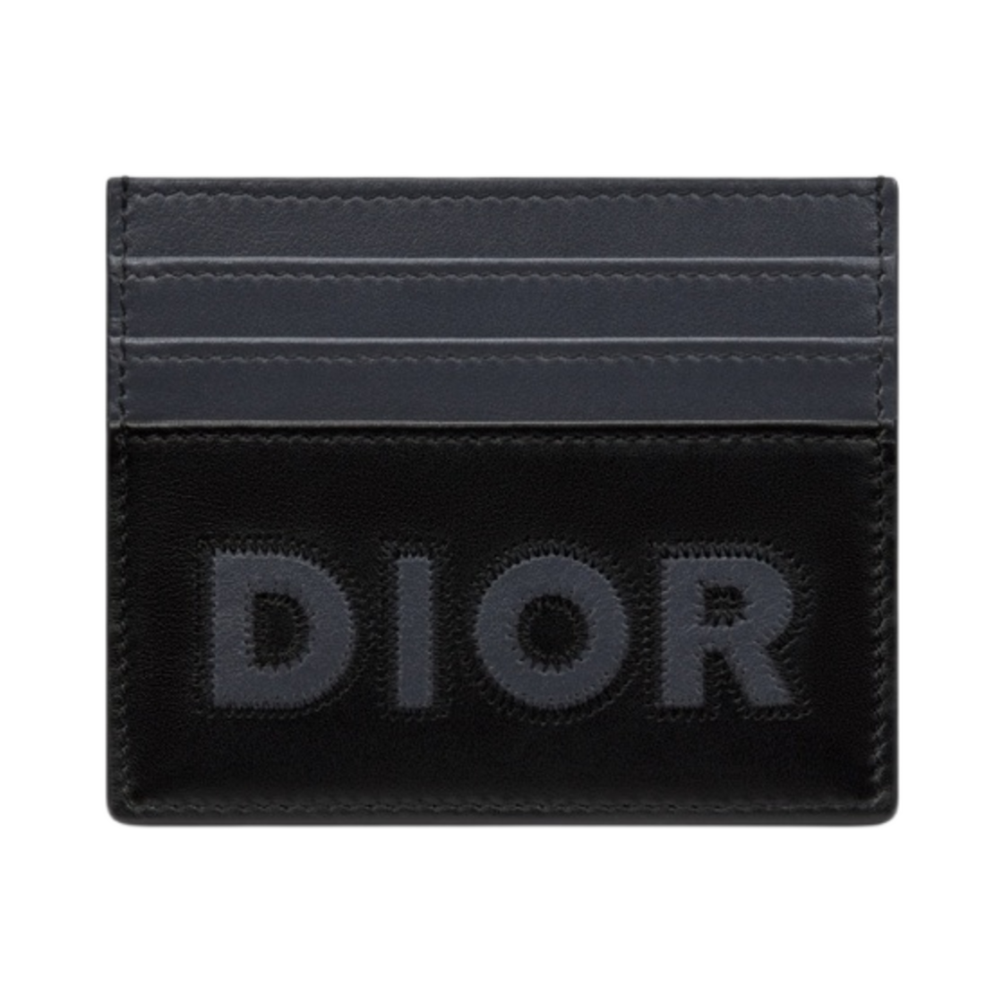 디올 카드 홀더 딥 그레이 스무스 카프스킨 마르퀘트리 디올 시그니쳐(Dior Card Holder Deep Gray Smooth Calfskin Marquetry Dior Signature) - 1