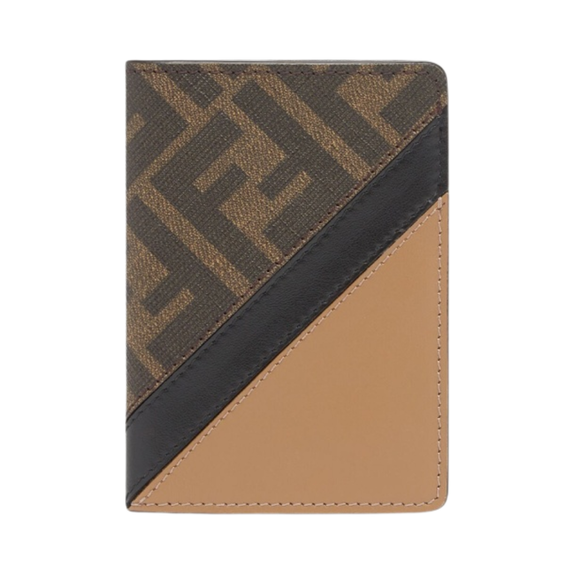 펜디 다이애그널 패브릭 레더 카드 홀더 브라운(Fendi Diagonal Fabric leather Card Holder Brown) - 1