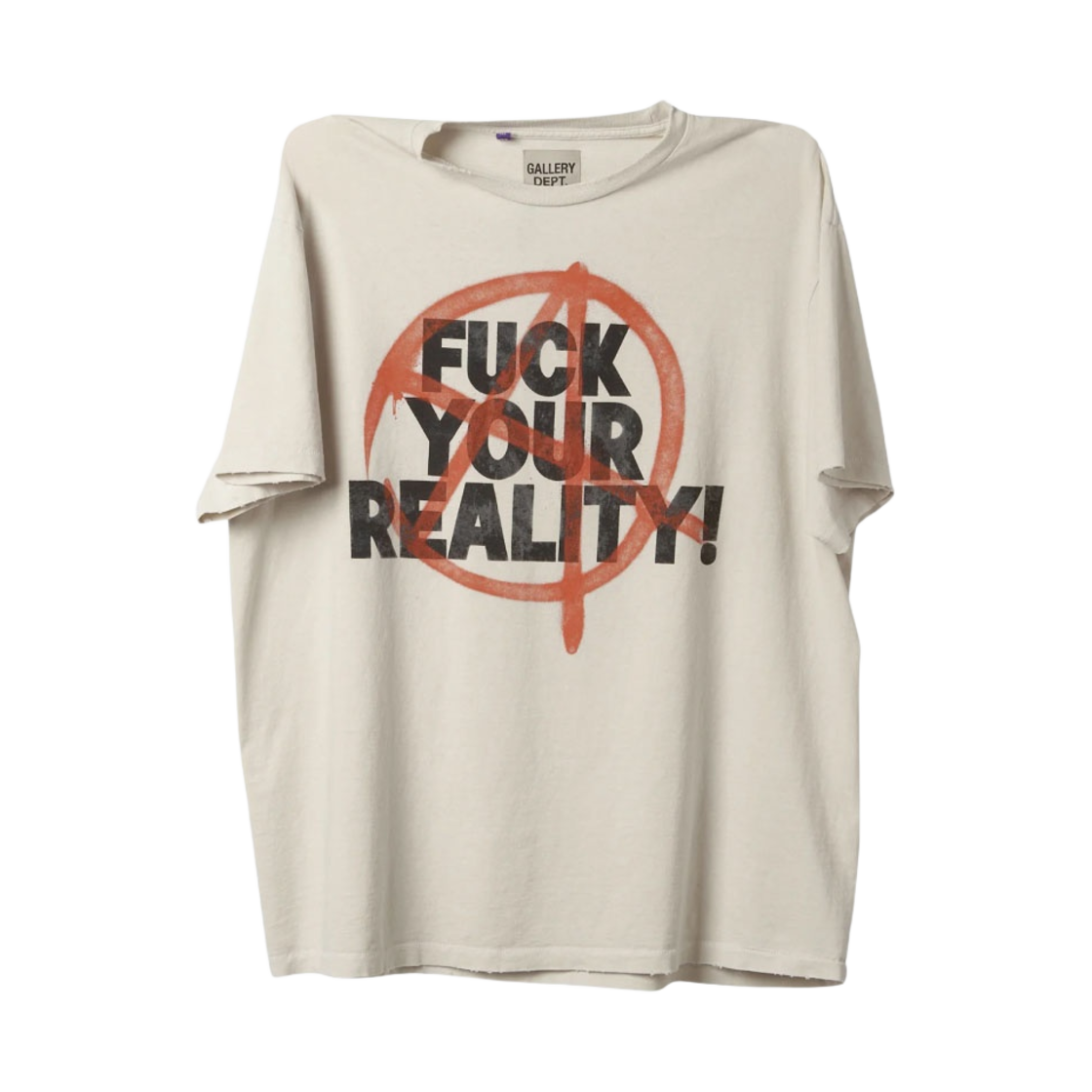 갤러리 디파트먼트 퍽 유어 리얼리티 티셔츠 아카이벌 화이트(Gallery Dept. Fuck Your Reality T-Shirt Archival White) - 1