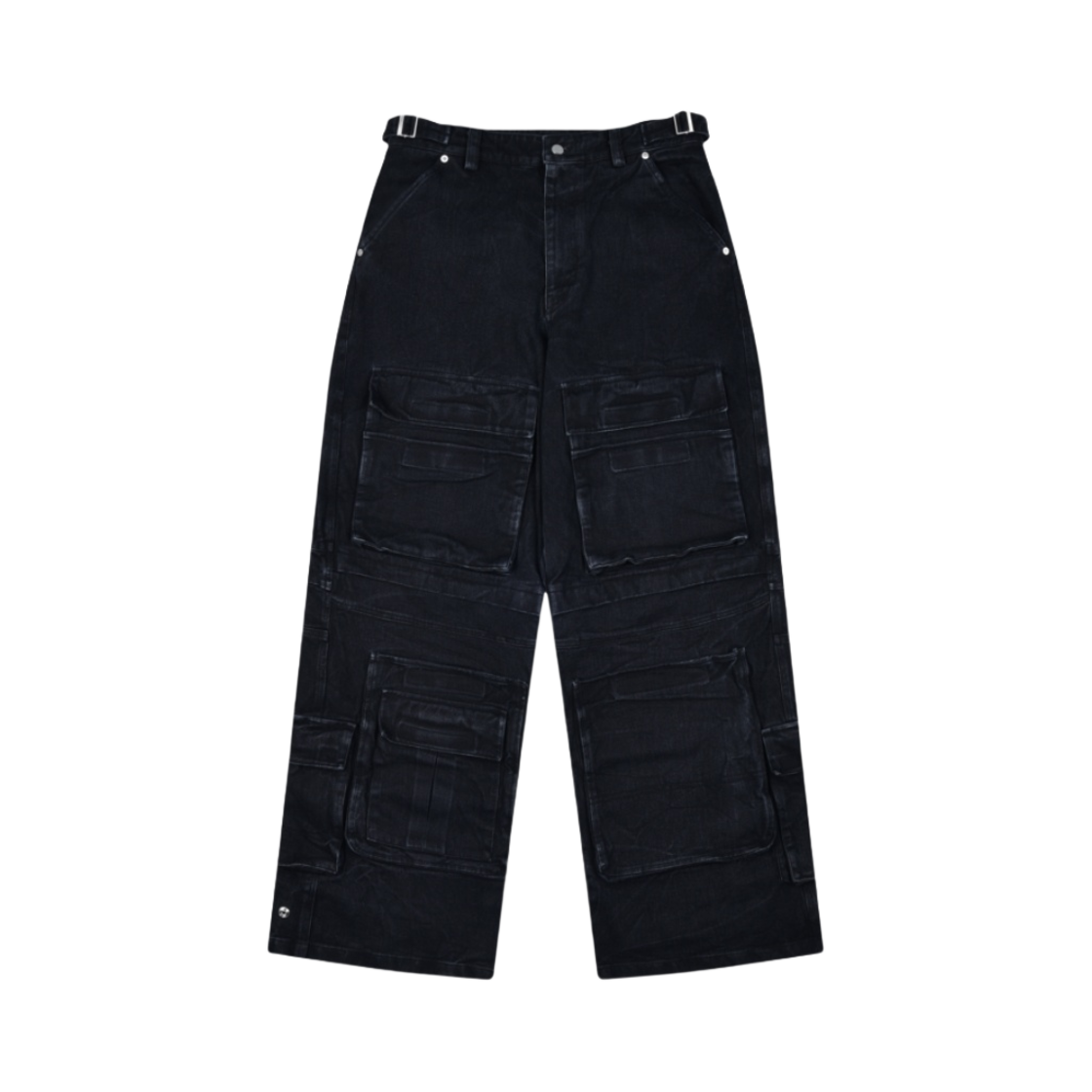 프로젝트 G/R 크링클 데님 카고 팬츠 블랙(Project G/R Crinkle Denim Cargo Pants Black)