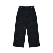 Project G/R Crinkle Denim Cargo Pants Black
