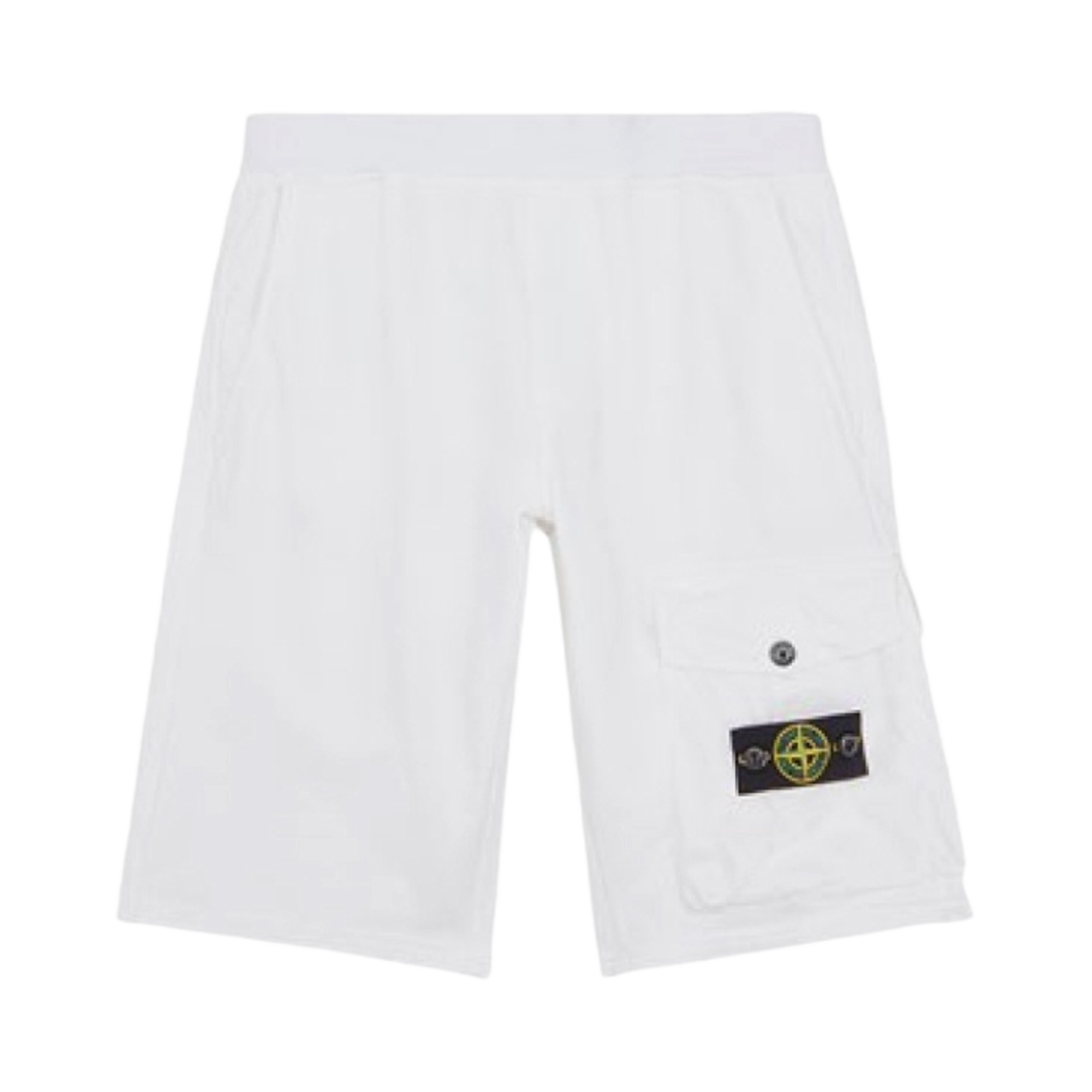 (키즈) 스톤 아일랜드 60340 코튼 플리스 카고 쇼츠 화이트 - 23SS((Kids) Stone Island 60340 Cotton Canvas Cargo Shorts White - 23SS) - 1