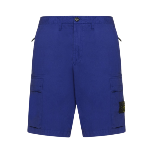 Stone Island L0803 Stretch Cotton Tela Paracadute Garment Dyed Cargo Bermuda Shorts Bluette - 22SS