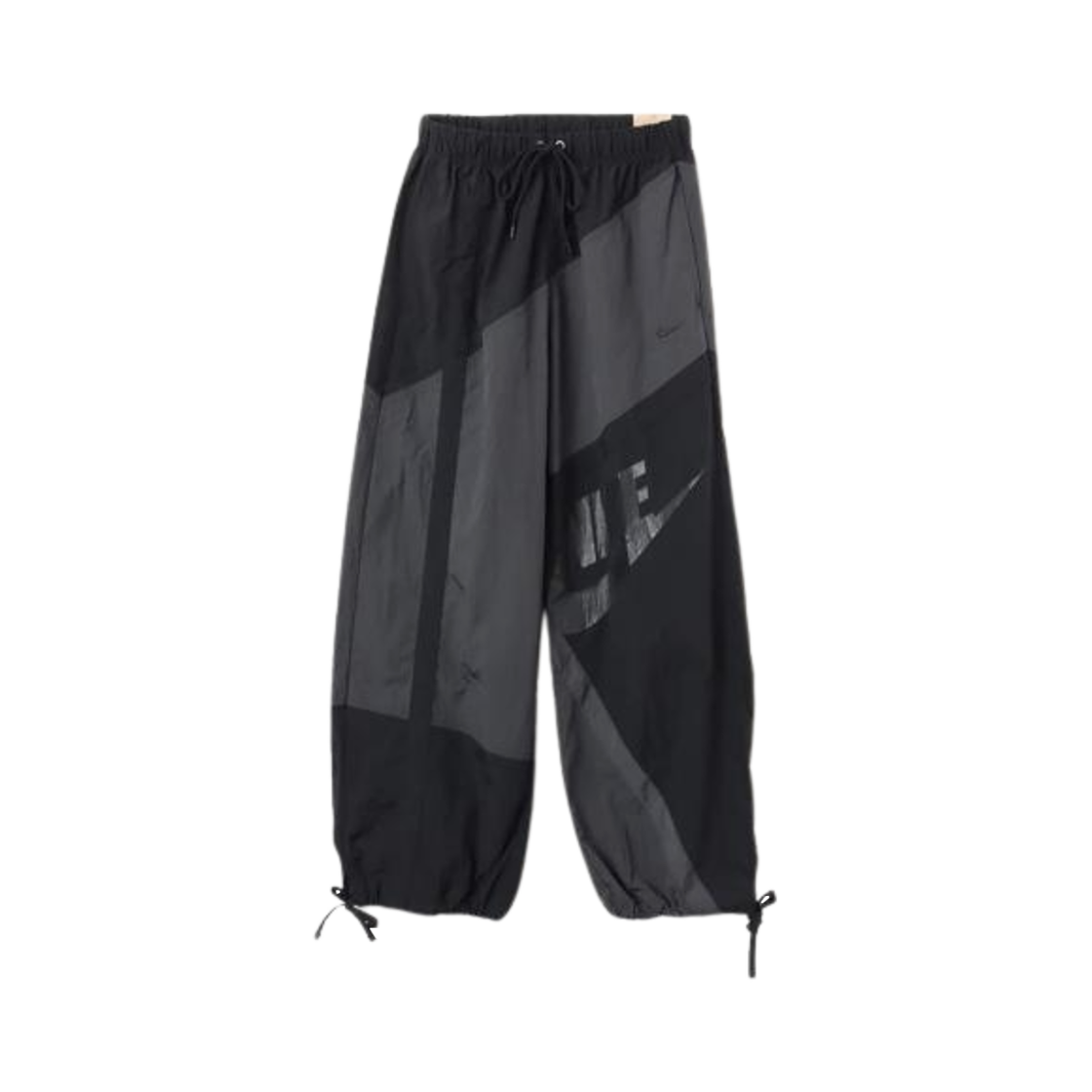 (W) 나이키 NSW 미드라이즈 루즈 우븐 오픈 헴 팬츠 앤트러사이트 블랙 - 아시아