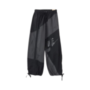 (W) Nike NSW Mid-Rise Loose Woven Open Hem Pants Anthracite Black - Asia