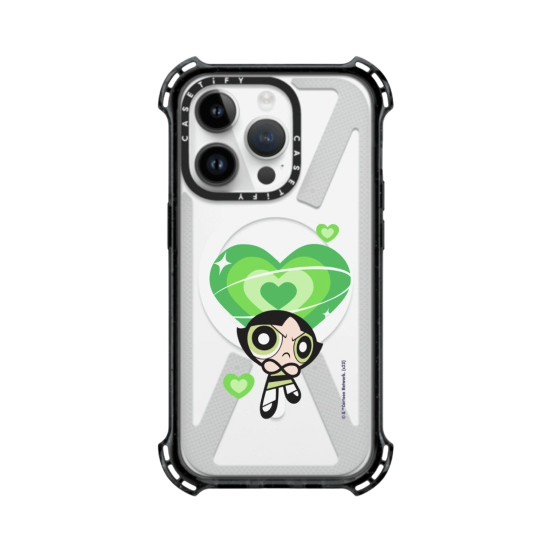 케이스티파이 x 파워퍼프걸 커스텀 아이폰 버터컵 바운스 케이스 클리어 블랙(Casetify x The Powerpuff Girls Custom iPhone Buttercup Bounce Case Clear Black) - 1