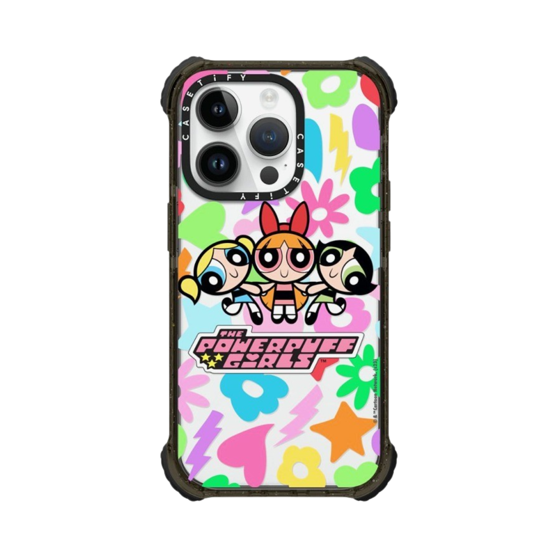 케이스티파이 x 파워퍼프걸 아이폰 아이콘 울트라 임팩트 범퍼 케이스 클리어 블랙(Casetify x The Powerpuff Girls iPhone Icons Ultra Impact Bumper Case Clear Black) - 1