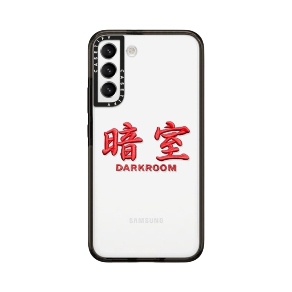 케이스티파이 x 다크룸 스튜디오 레드 스티치 로고 임팩트 갤럭시 케이스 클리어 블랙(Casetify x Darkr8m Studio Red Stitch Logo Impact Galaxy Case Clear Black) - 6