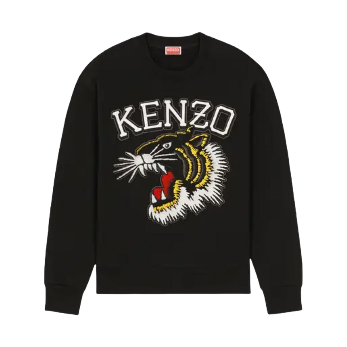 FD62SW0954MF-99J (W) Kenzo Varsity Jungle Tiger Sweatshirt Black