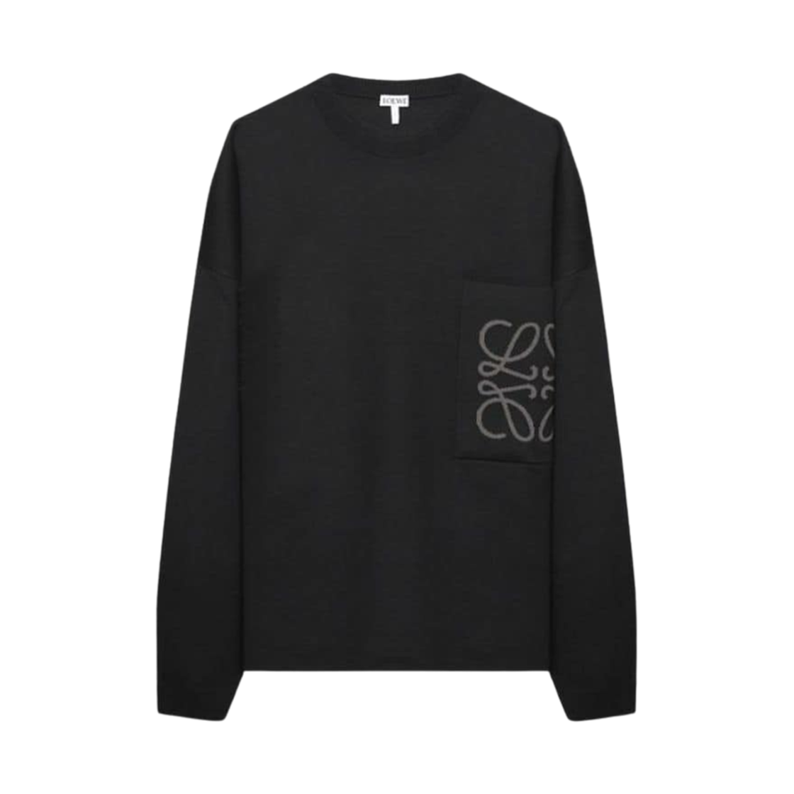 H526Y14KDK-1100 Loewe Anagram Sweater in Cotton Black