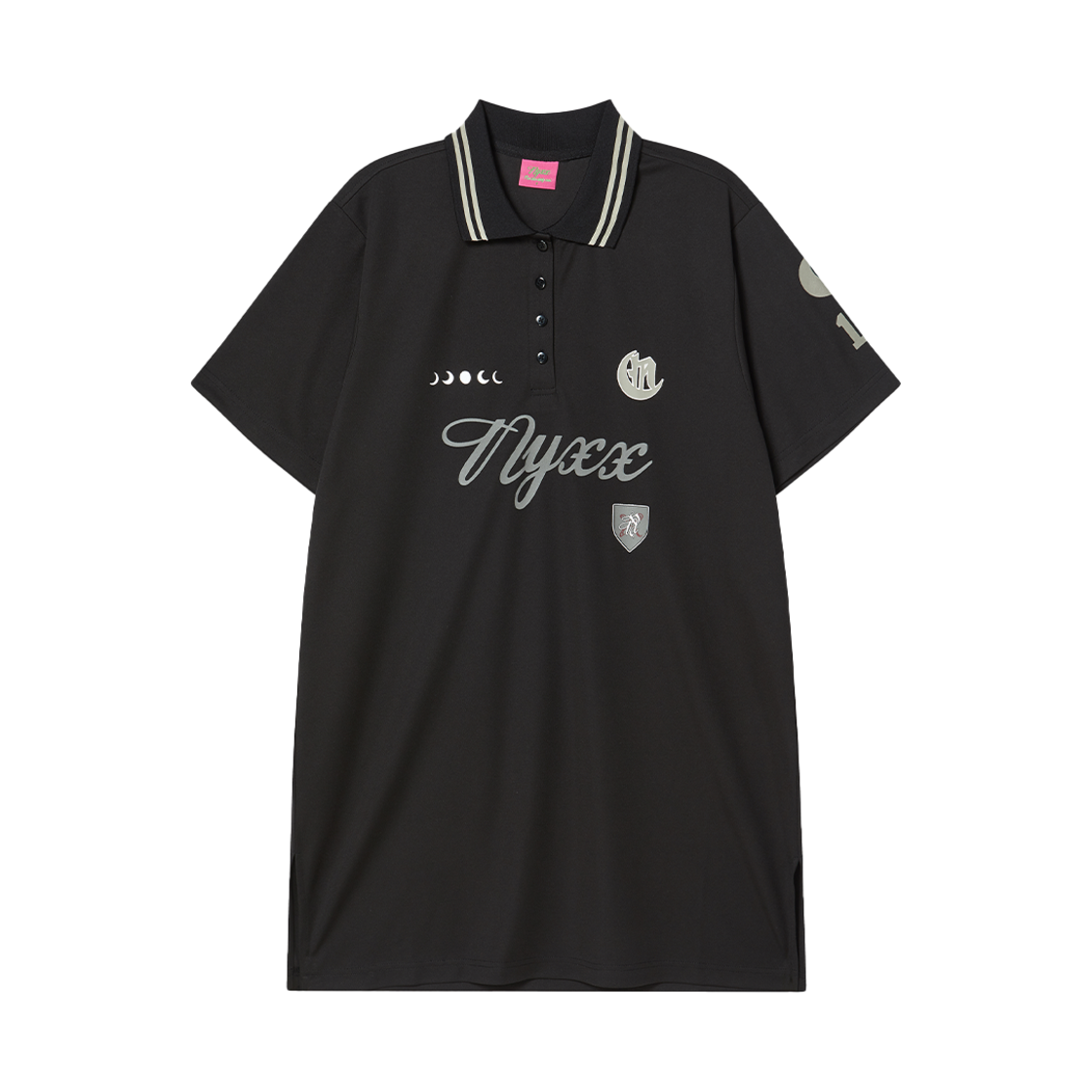 엔와이엑스엑스 엠블럼 피케 원피스 블랙