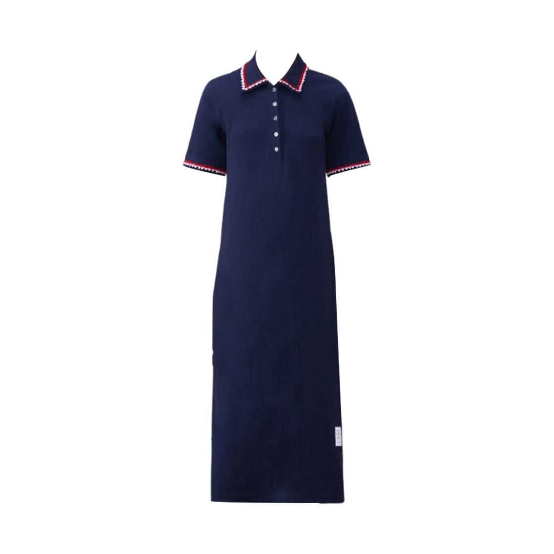 FJD111A-J0089-415 (W) Thom Browne Classic Pique Polo Dress Navy