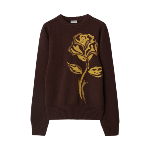 (W) Burberry Rose Wool Blend Sweater Treacle