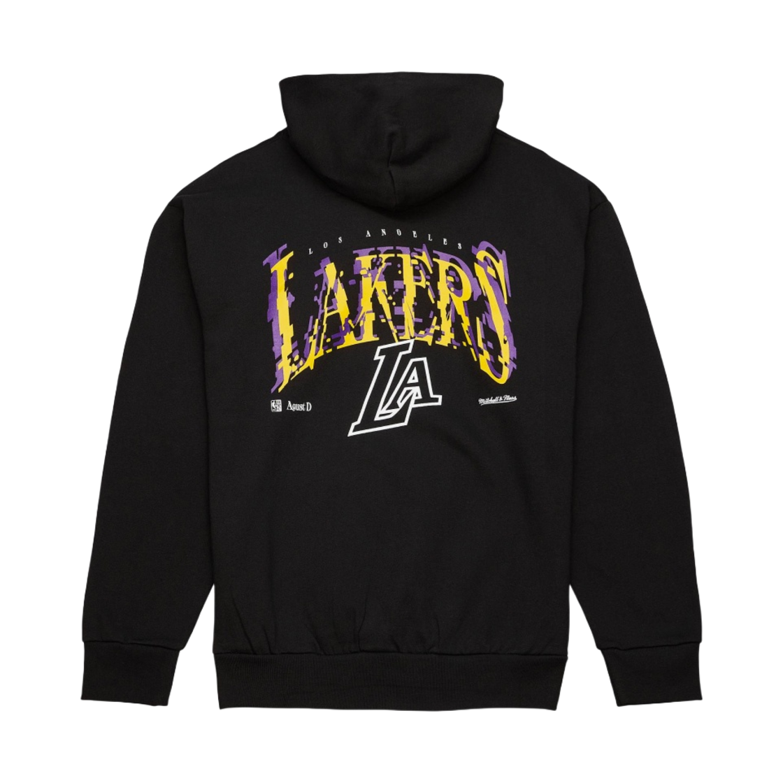 TH2968-LALBLCK Mitchell & Ness x Suga Glitch Hoodie Los Angeles Lakers Black