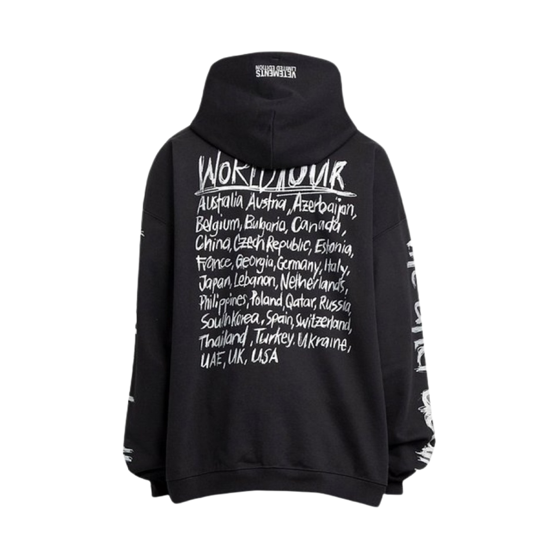 베트멍 월드투어 후디 블랙 실버(Vetements World Tour Hoodie Black Silver) - 1