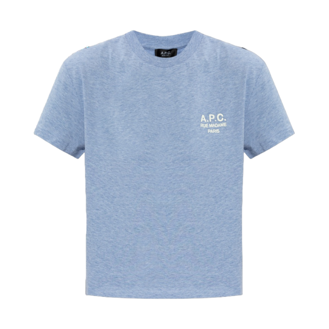 COHBM-F26389-TIQ (W) A.P.C. T-Shirt with Logo Dark Navy Blue Ecru