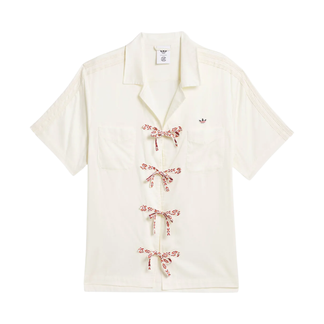 新品XS ADIDAS X CLOT ボウリングシャツ ホワイトJP1599 X CLOT adidas Originals x CLOT Unisex Shirt Unisex Shirt White