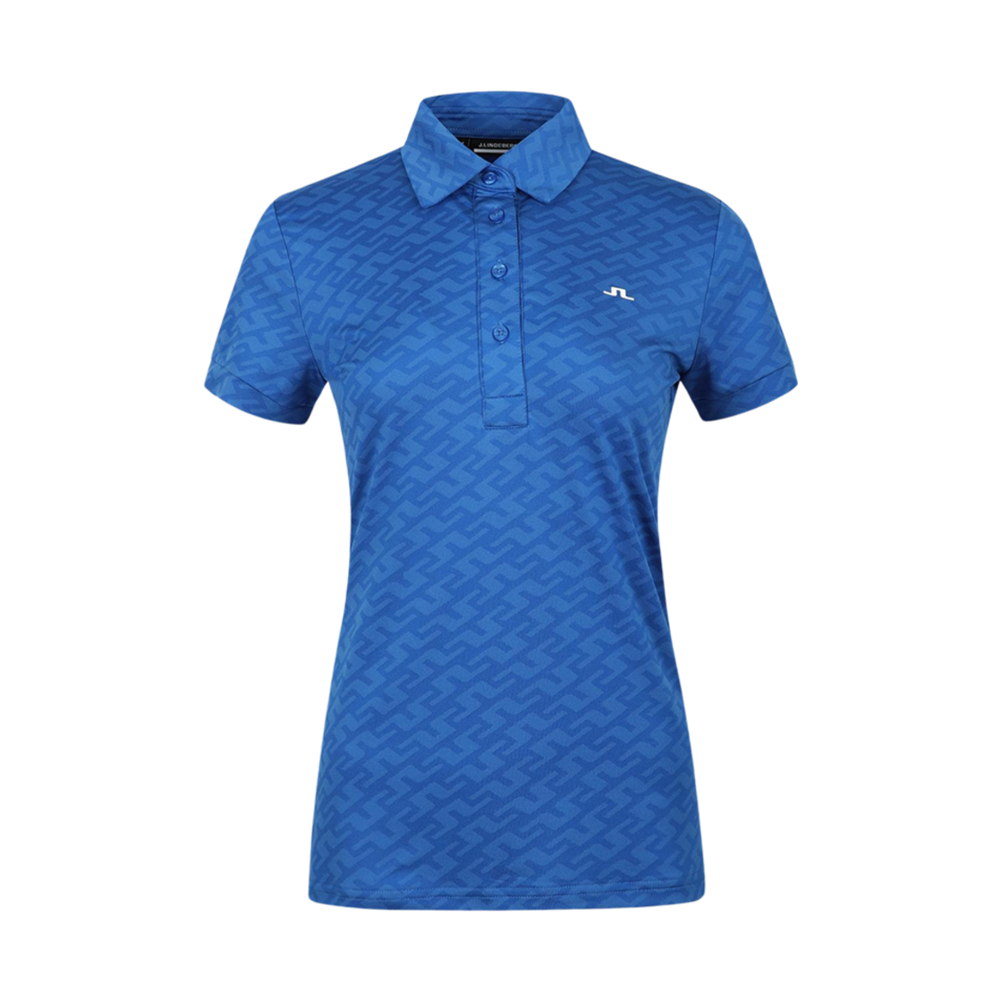 GWJT06464-O463 (W) J.Lindeberg Alaya Jacquard Polo Blue Jacquard Bridge Monogram