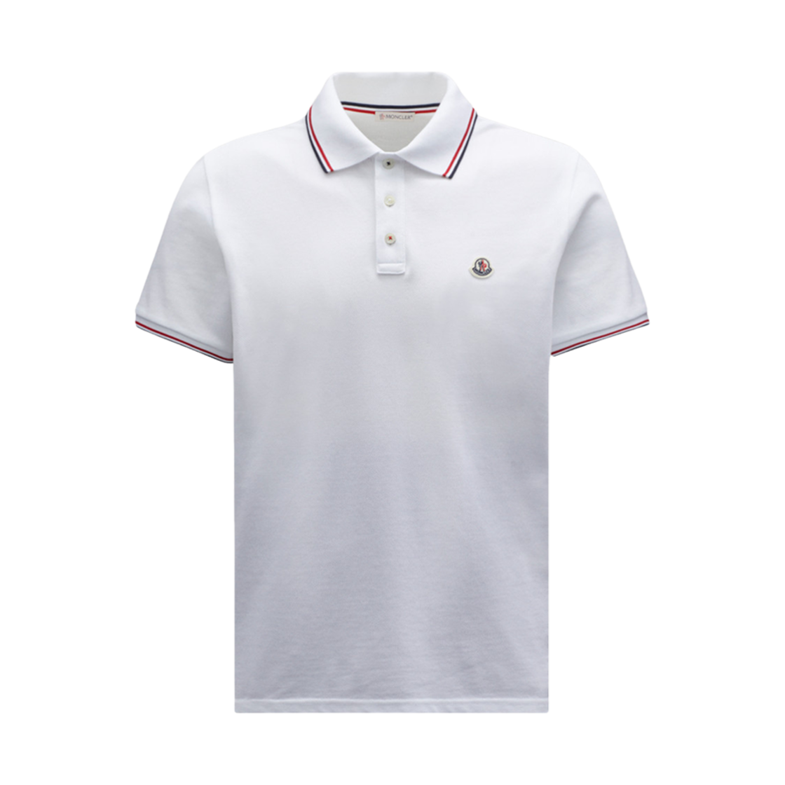 몽클레르 로고 패치 폴로 셔츠 옵티컬 화이트 - 24SS(Moncler Logo Patch Polo Shirt Optical White - 24SS)