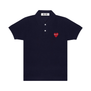 Play Comme des Garcons Red Heart Polo Shirt Navy