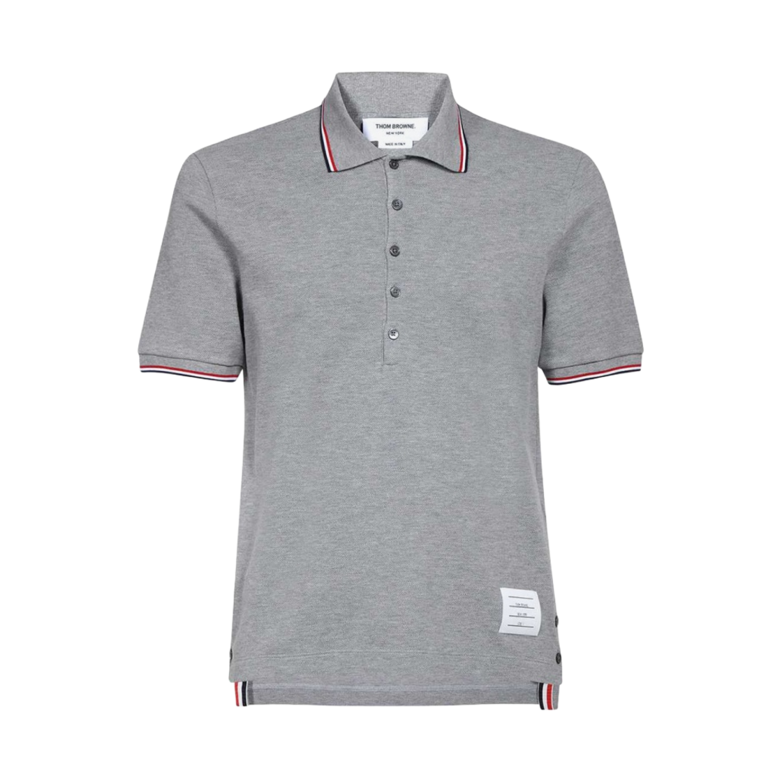 톰브라운 클래식 피케 스트라이프 숏슬리브 폴로 라이트 그레이(Thom Browne Classic Pique Stripe Short Sleeve Polo Light Grey) - 1