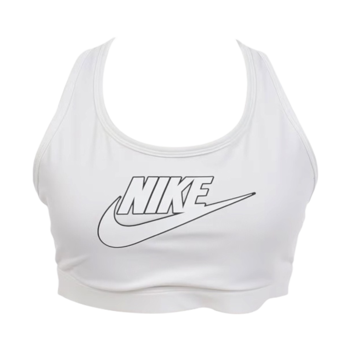 FB4081-100 (W) Nike Swoosh Medium Support Pad Logo Sports Bra White - Asia