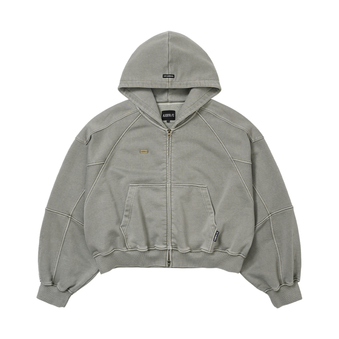 AJ252OT005LK AJOBYAJO Vintage Pigment Zip-Up Hoodie Light Khaki