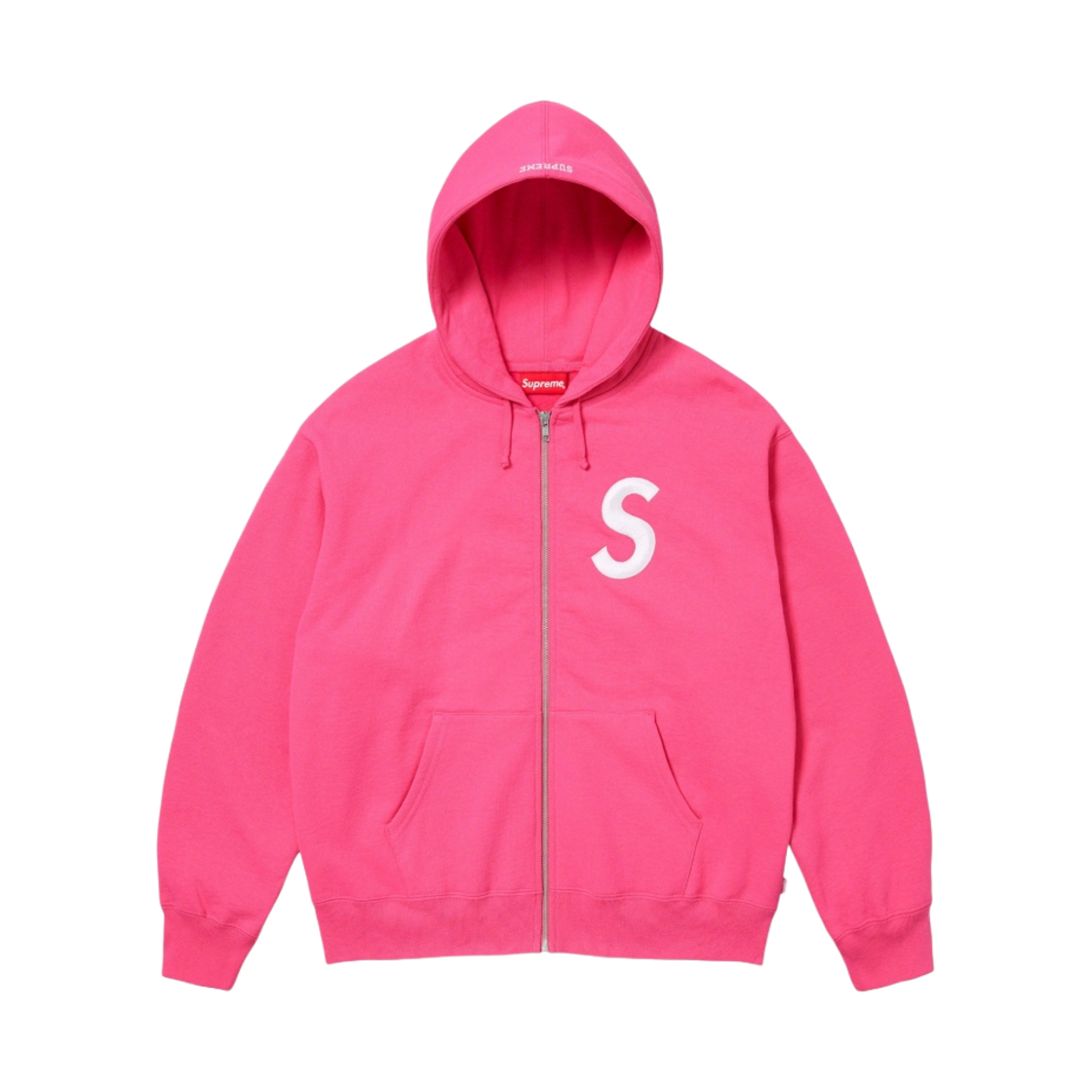 슈프림 S 로고 집업 후드 스웨트셔츠 마젠타 - 23FW