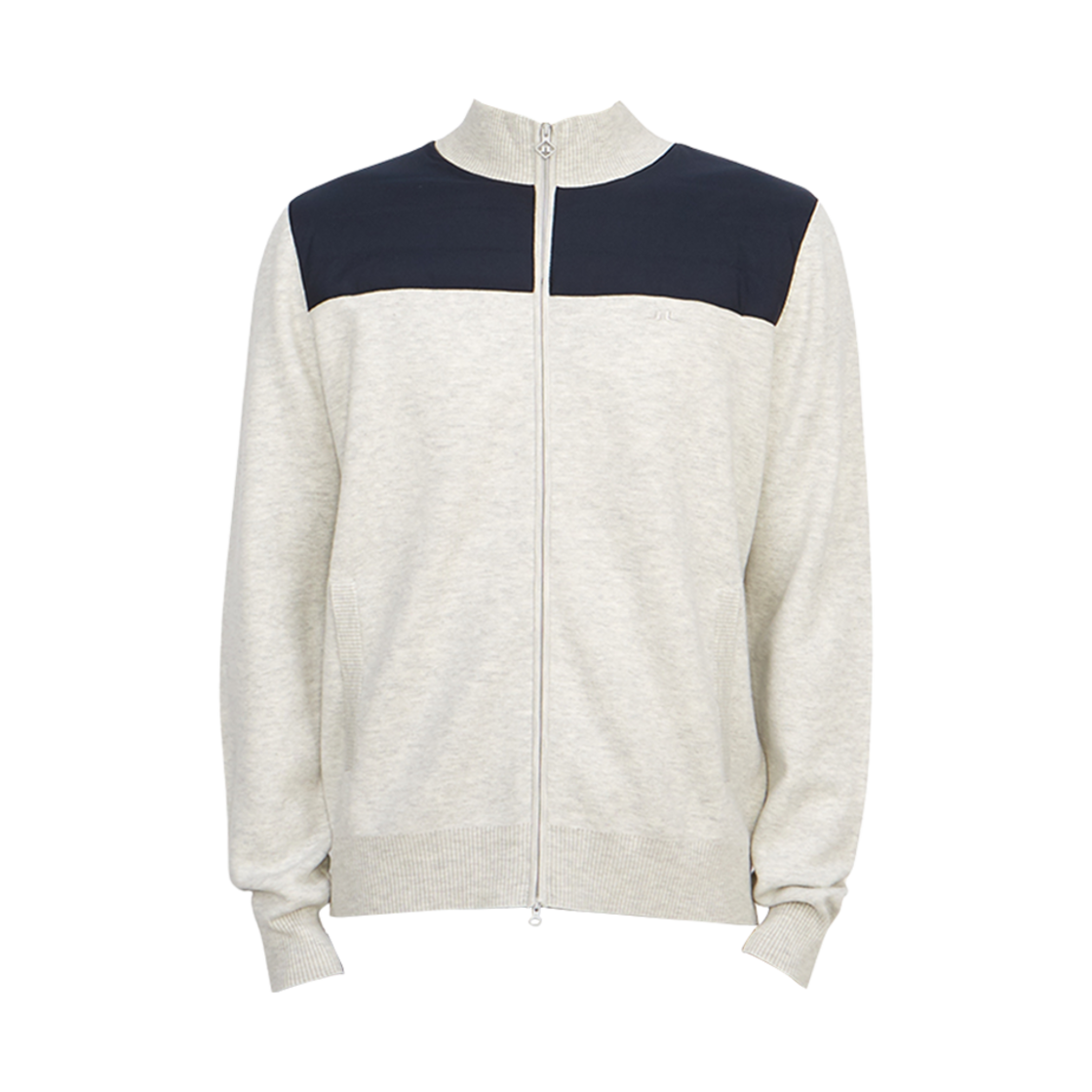 AMKW09400-U199 J.Lindeberg Bridge Knitted Hybrid Sweater Light Grey Melange