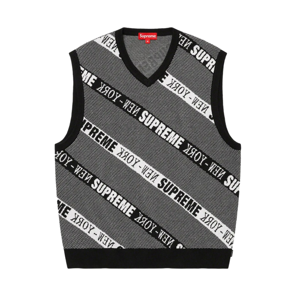 슈프림 스트라이프 스웨터 베스트 블랙 - 22SS