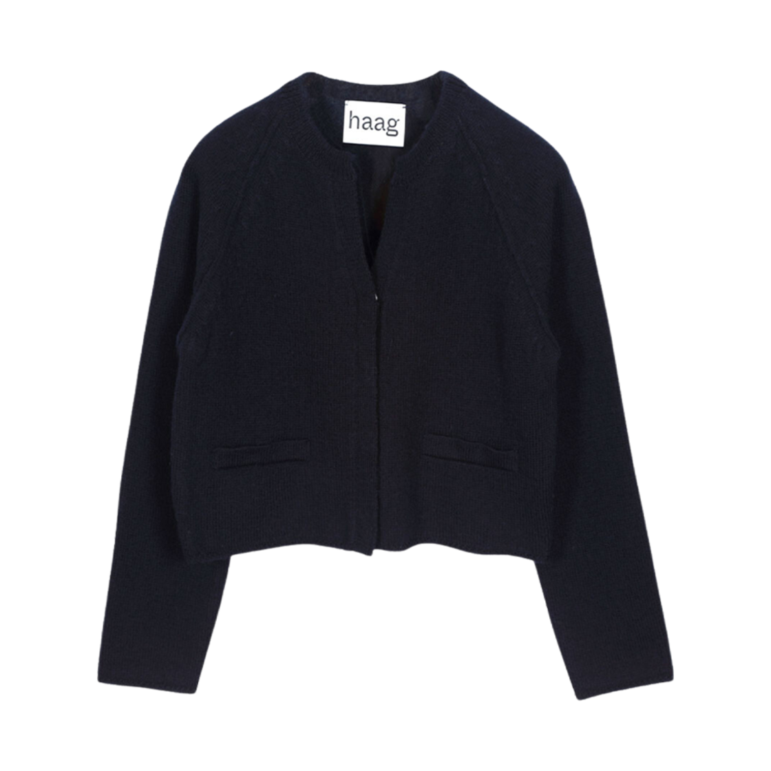 (W) 헤이그 어 베이직 울 가디건 네이비((W) Haag A Basic Wool Cardigan Navy)