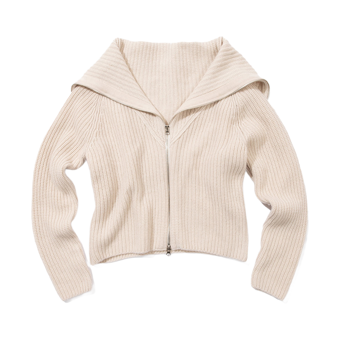 트렁크프로젝트 케이프 칼라 집업 카디건 아이보리(TRUNKPROJECT Cape Collar Zip-Up Cardigan Ivory) - 1