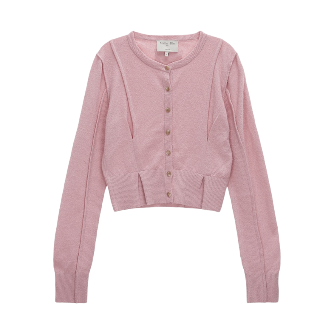 (W) 마뗑킴 핀턱 포인트 니트 가디건 핑크((W) Matin Kim Pintuck Point Knit Cardigan Pink)