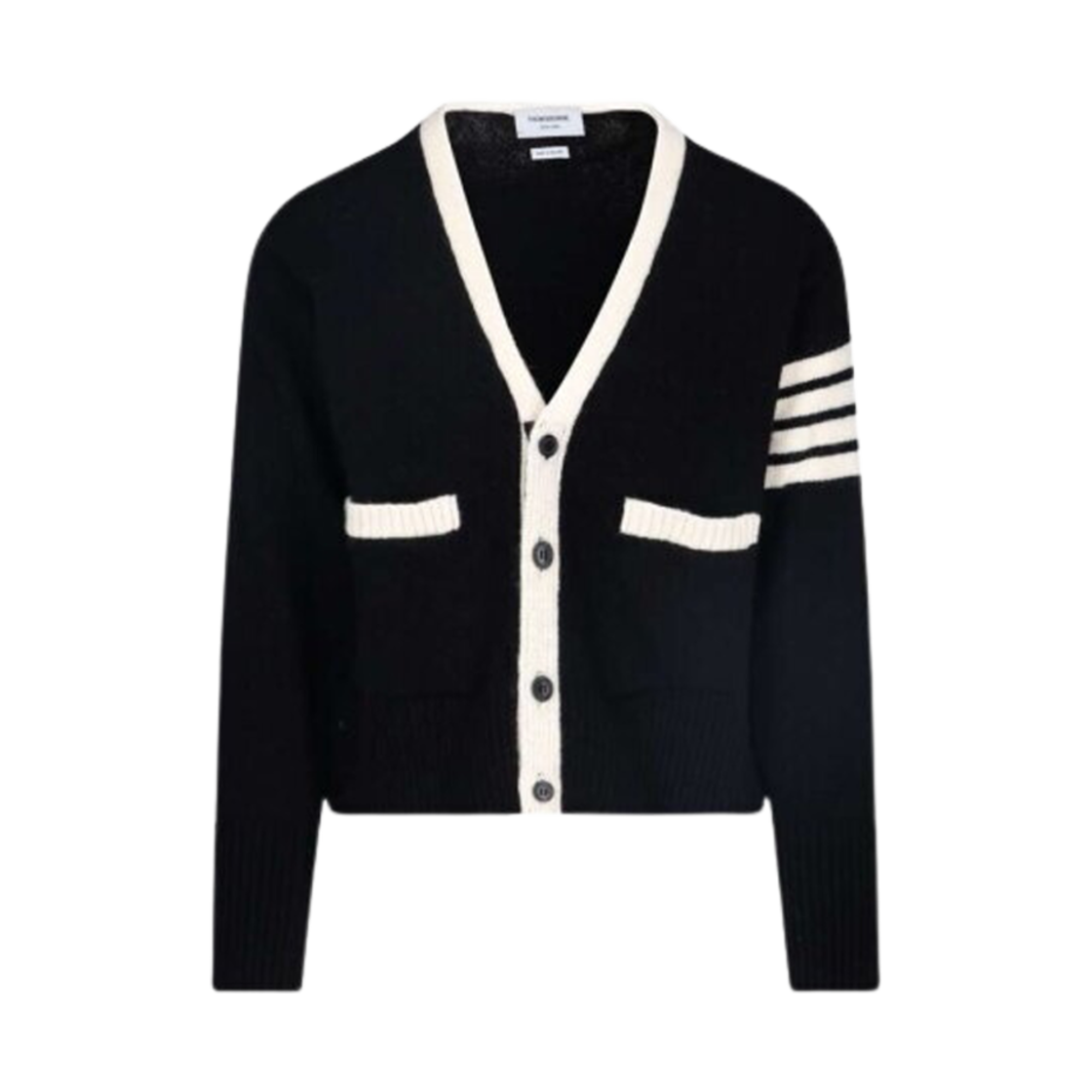 MKC367B-Y1502-001 Thom Browne Mohair V-Neck Cardigan Black