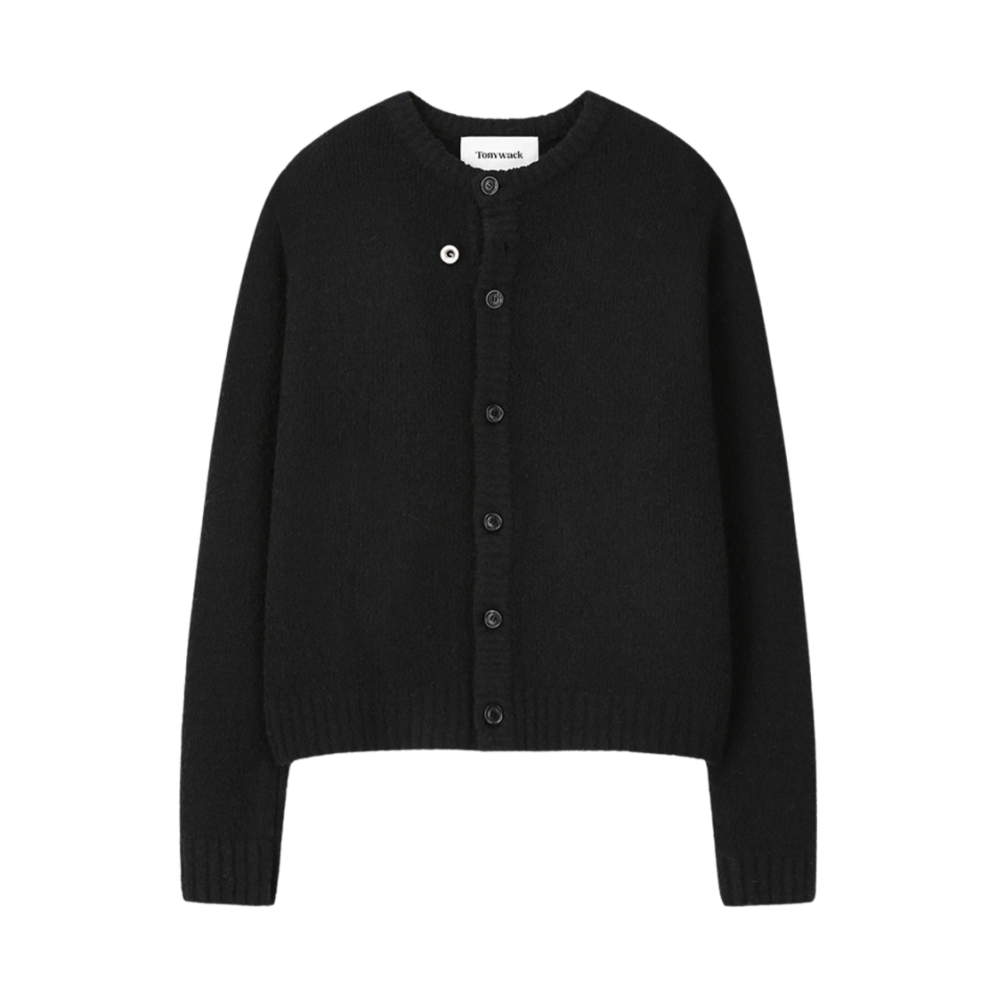 토니웩 베이비 알파카 브러시드 크루넥 가디건 블랙(Tonywack Baby Alpaca Brushed Crew-Neck Cardigan Black)