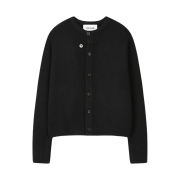 Tonywack Baby Alpaca Brushed Crew-Neck Cardigan Black