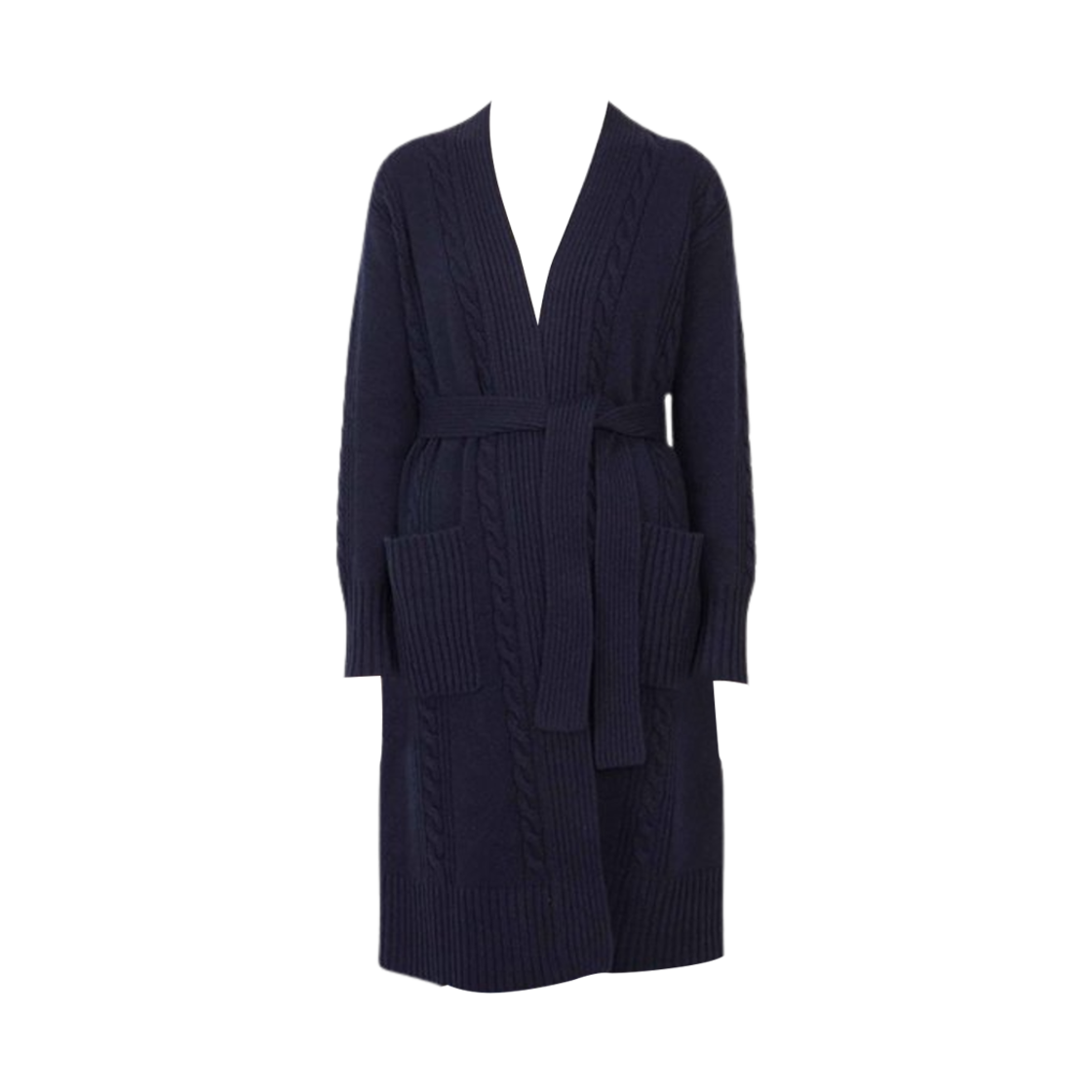 AREZZO-008 (W) Max Mara Studio Arezzo Wool Cashmere Cardigan Navy
