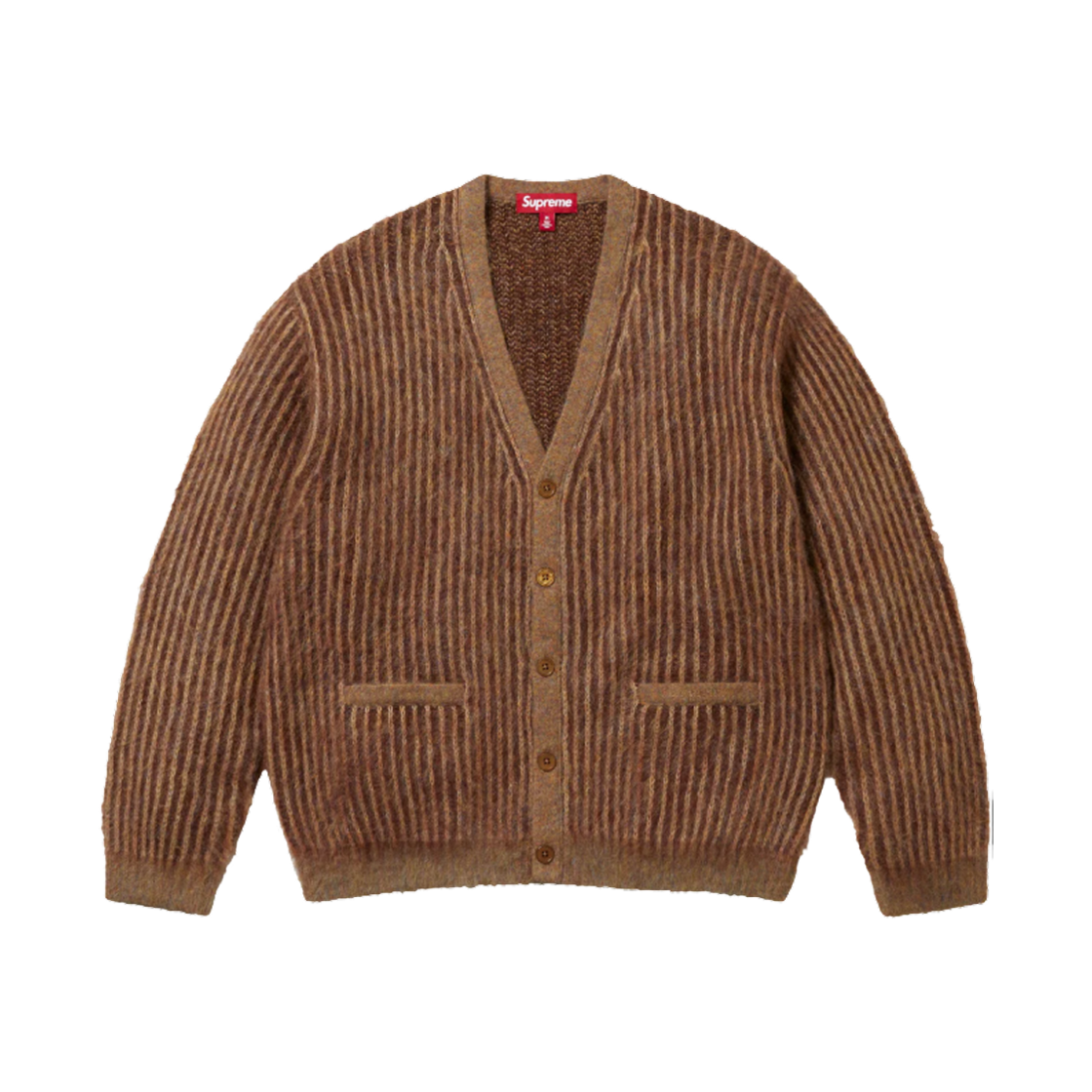 - Supreme 2-Tone Mohair Cardigan Light Brown - 25SS