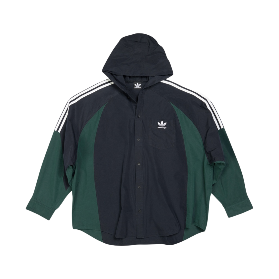 발렌시아가 x 아디다스 후드 셔츠 블랙 다크 그린(Balenciaga x Adidas Hooded Shirt Black Dark Green) - 1