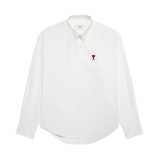 BFUSH130-CO0031-168 AMI de Coeur Boxy Fit Shirt Natural White
