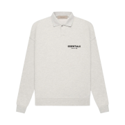 Essentials The Core Collection Long Sleeve Polo Light Oatmeal