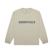 Essentials 3D Silicon Applique Boxy Long Sleeve T-Shirt Moss - 20FW