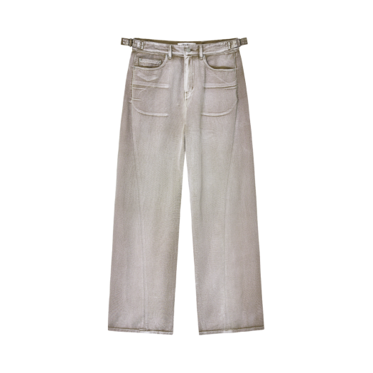 WB214 Haleine Twisted Regular Sprayed Jeans Cream Beige