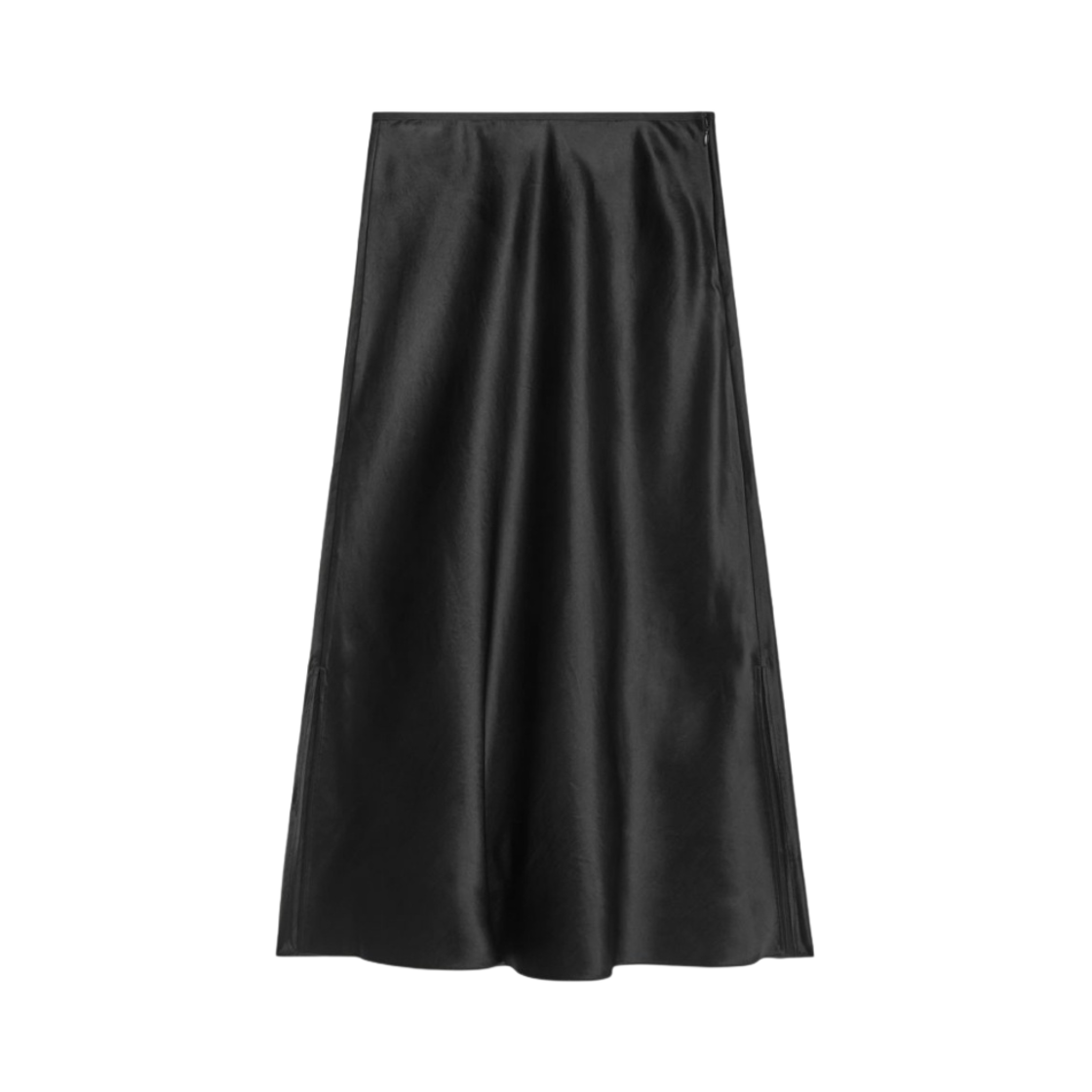 (W) 아르켓 바이어스 컷 사틴 스커트 블랙((W) Arket Bias Cut Satin Skirt Black)