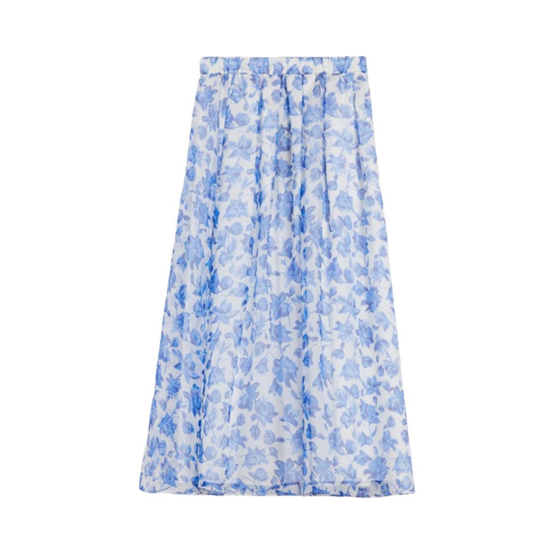 (W) 위켄드 막스마라 마르카 실크 스커트 콘플라워 블루((W) Weekend Max Mara Marca Silk Skirt Cornflower Blue)